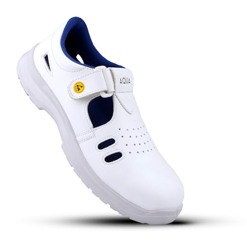 Euro Security Safety Shoe AQUA SANDAL | Micro Fiber Washable Upper, Ideal for OT, Hospital, Food & Pharma Industry, Anti-Skid, 200J Steel Toe, ESD Footwear | Size 09 UK/INDIA 4