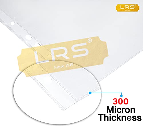 LRS Sheet Protectors - FS/Legal Size - 300 Micron Thick - 11 Holes to fit in Any File - Pack of 50 4