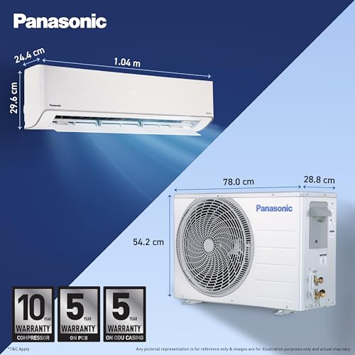 Panasonic 1.5 Ton 3 Star New Star Rated Hot & Cold Wi-Fi Inverter Smart Split AC (Matter/MirAIe, AI, -10~55°C Oper., Copper Condenser, 8in1 Convertible, 4-Way, PM 0.1 Filter, CS/CU-EZ18CKYXFM,White) 4