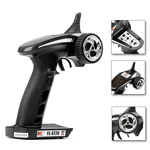 Flysky RC FS GT2B Radio Transmitter & FS-GR3E Receiver, 3 Channel 2.4Ghz Radio Controller with Internal Rechargeable Transmitter Battery - HOBBYMATE 3