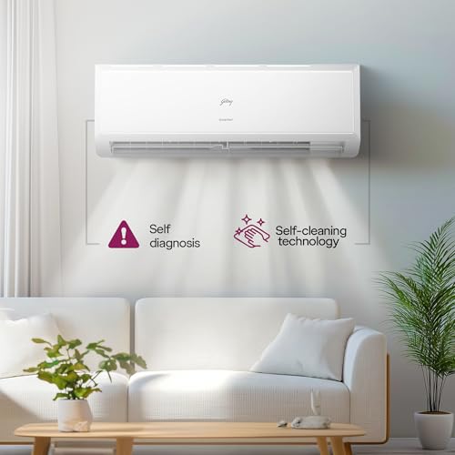 Godrej 1.5 Ton 3 Star Inverter Split AC with 5-in-1 Convertible Cooling| 5 Year Comprehensive Warranty| AI Powered| Heavy Duty Cooling at 52°C| Self Clean Technology (AC 1.5T EC HIC 18Q3TH WA) 5