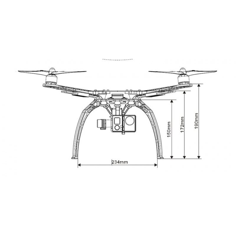 REES52 S500 Multi Rotor Air PCB Frame with High Landing Gear for FPV Quad-Copter 3