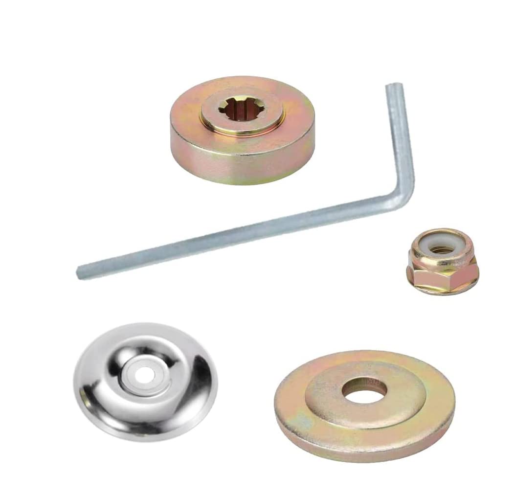 Hippotech 8 Inches Rust Removal Trimmer Head Cutter Sets Round Steel Wire Brush Cutter Head Weed Eater Head Universal Fits for Straight Shaft Trimmers Lawn Mower Garden with Adapter Kits 5