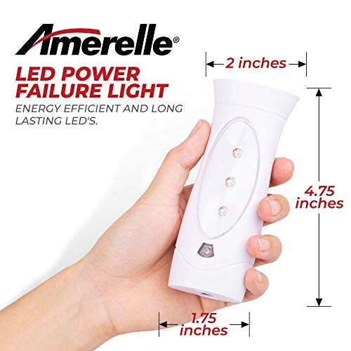 Amerelle LED Emergency Lights For Home Power Failure, 2 Pack – Triple Function Power Failure Light and Plug In Flashlight Combo, With Rechargeable Battery – Be Snow Storm & Hurricane Ready (71134) 4