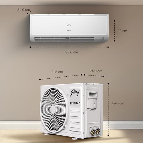 Godrej 1.5 Ton 3 Star Inverter Split AC with 5-in-1 Convertible Cooling| 5 Year Comprehensive Warranty| AI Powered| Heavy Duty Cooling at 52°C| Self Clean Technology (AC 1.5T EC HIC 18Q3TH WA) 6