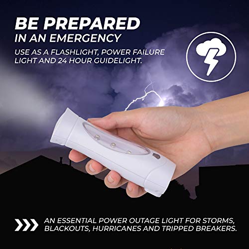 Amerelle LED Emergency Lights For Home Power Failure, 2 Pack – Triple Function Power Failure Light and Plug In Flashlight Combo, With Rechargeable Battery – Be Snow Storm & Hurricane Ready (71134) 3