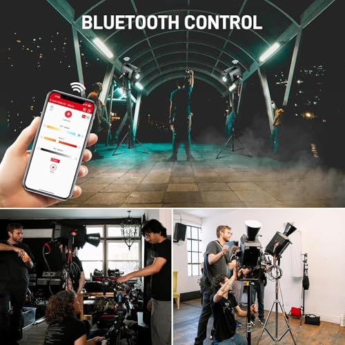 GVM 1200W LED Video Light with Standard Cover, 1200B AIO Film Lighting Kit, 42800lux/3m Photography Lighting kit with DMX Control, Continuous Output Video Lighting for TV Productions, Live Broadcasts 6
