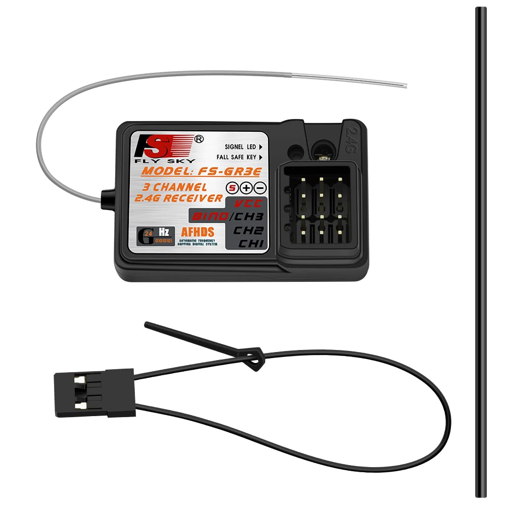 Flysky GR3E Receiver 2.4G FS-GR3E 3CH Receiver for Flysky FS-GT2 FS-GT2B FS-GT3B FS-GT3C FZ-IT4S RC Car Boat (1 Pc) 5