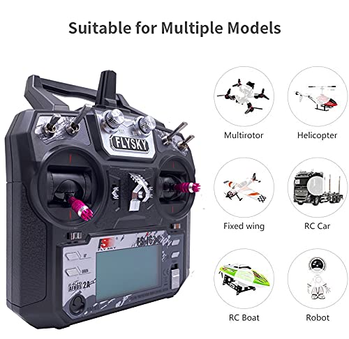 FLYSKY FS-i6X 10CH 2.4GHz RC Transmitter Controller with iA6B Receiver Upgrade Cable for RC Boat Racing Drone 6