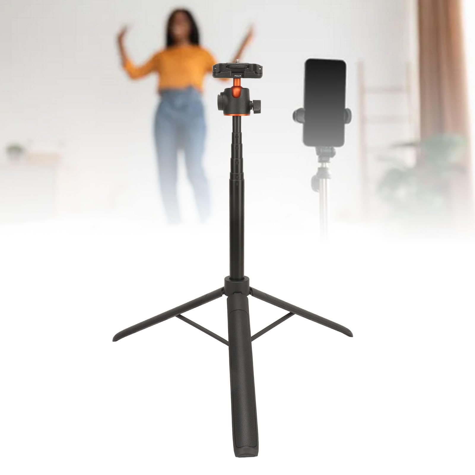 360° Rotating Aluminum Cell Phone Tripod with Extendable Height, Cold Shoe Port, Universal 1/4 Inch Screw for DSLR, Action Camera, Webcam, Selfie Stick Tripod 5