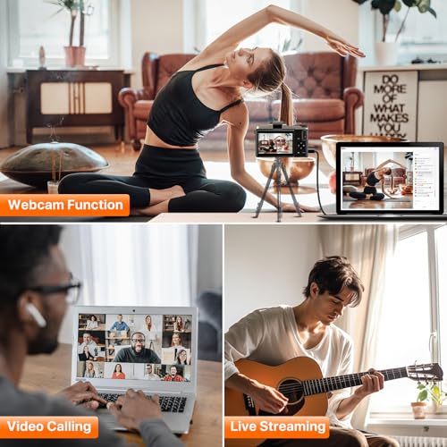 4K Digital Camera for Photography 64MP WiFi Vlogging Camera for YouTube Autofocus 3" 180° Flip Screen 16X Zoom Compact Travel Cameras with Anti-Shake, SD Card, 2 Batteries & Battery Charger 6