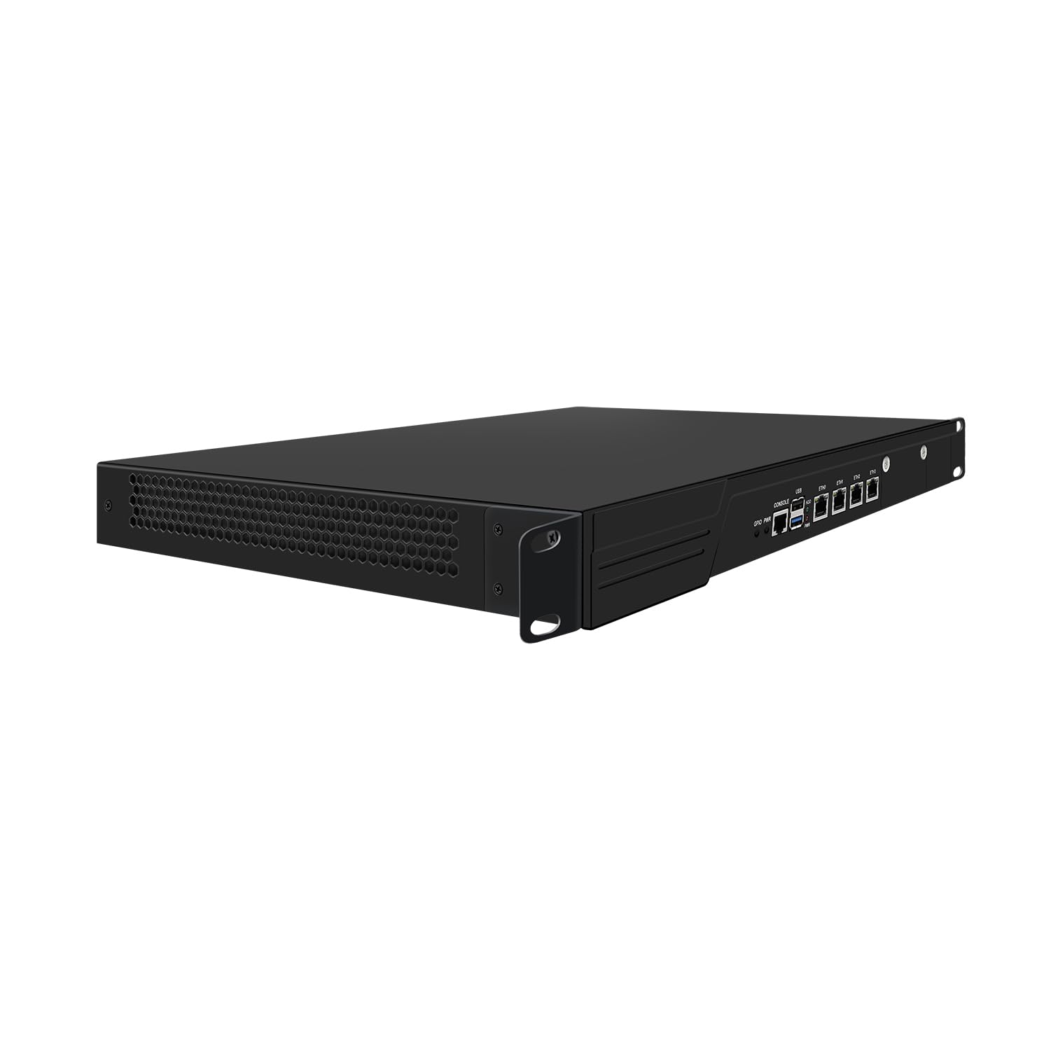 HUNSN 1U Firewall Appliance with Redundancy Power Supply, VPN, Router PC, N100, RJ53k, 4 x 226-V 2.5GbE LAN, Console, VGA, GPIO, SIM Slot, Dual Power, Barebone, NO RAM, NO Storage, NO System 4