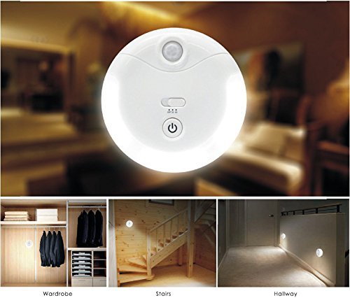 BoxCave 6 LED Automatic Motion Sensing Night Light Battery Powered Human Body Sensor Light and Adjustable Light Timer Stick Anywhere Night Lights Comes Microfiber Cleaning Cloth 2
