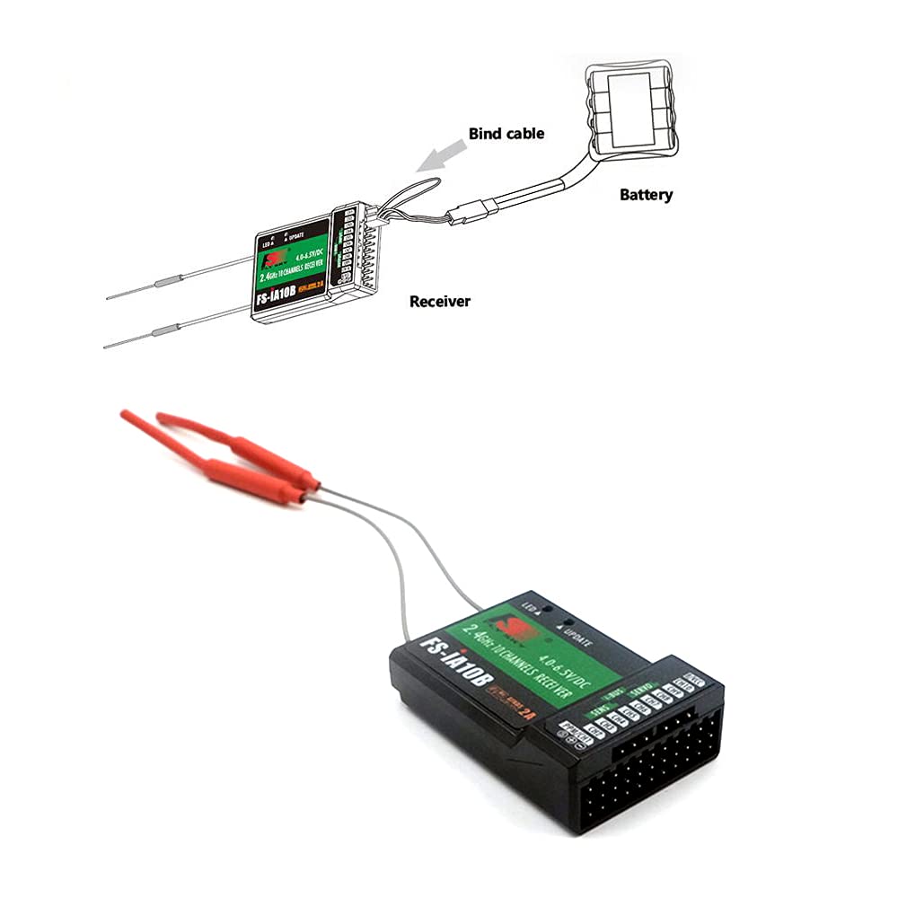 Flysky FS-iA10B Dual Antenna 10CH RC Receiver PPM Output Compatible for FS-I4 FS-I6 GT2E GT2G FS-I10 FS-I6S TH9X FS-CT6B GT3C CT3C FS-I4 FS-IT4S Transmitter (2PCS) 6
