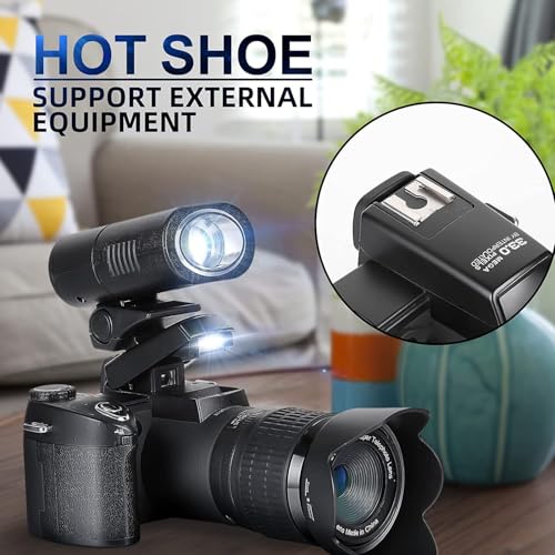 Monitech DSLR Cameras 33MP Digital Camera FHD 1080P Video Camera Auto-Focus Digital Cameras for Photography 24X Digital Zoom Vlogging Camera for YouTube with Tripod and 3 Lenses 5