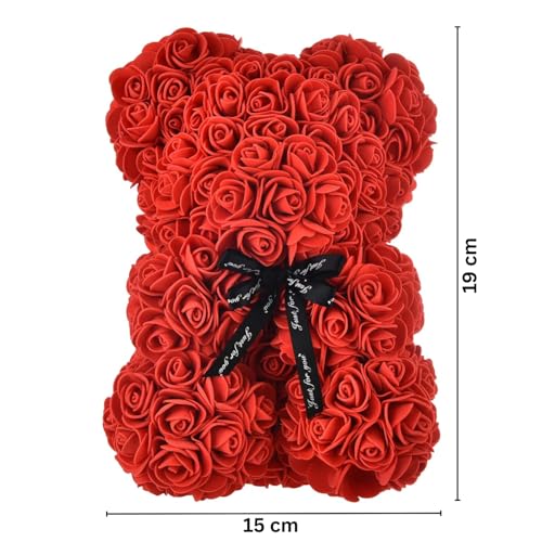 NYRWANA Valentine Gift for Girlfriend, Boyfriend, Husband & Wife | Rose Teddy Bear Gift with DIY String Lights | Artificial Rose Flower Cute Bear for Mom, Women, Girlfriend & Home Décor 6
