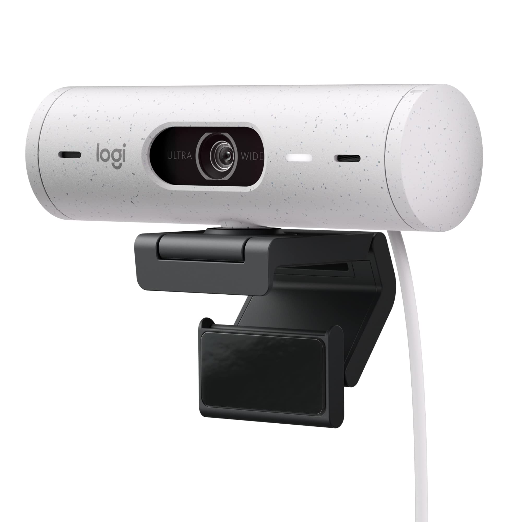Logitech Brio 500 Full HD Webcam: Auto Light Correction, Auto-Framing, Viewing, Noise Reduction Mics, Privacy Webcam, for Microsoft Teams, Google Meet, Zoom - White 1
