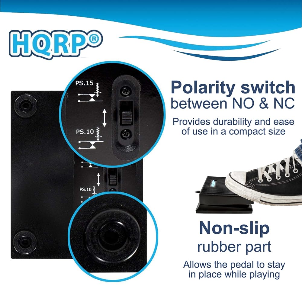 HQRP Sustain Pedal for Yamaha P-45, P-71, P-125, P-225, PSR-E373, PSR-E463, YPT-260, YPG-235, DGX-660, DGX-670, EZ-220, MX61, MODX6, MODX7, MODX8 Digital Piano Keyboard (FC5 Replacement, 1/4" Jack) 6