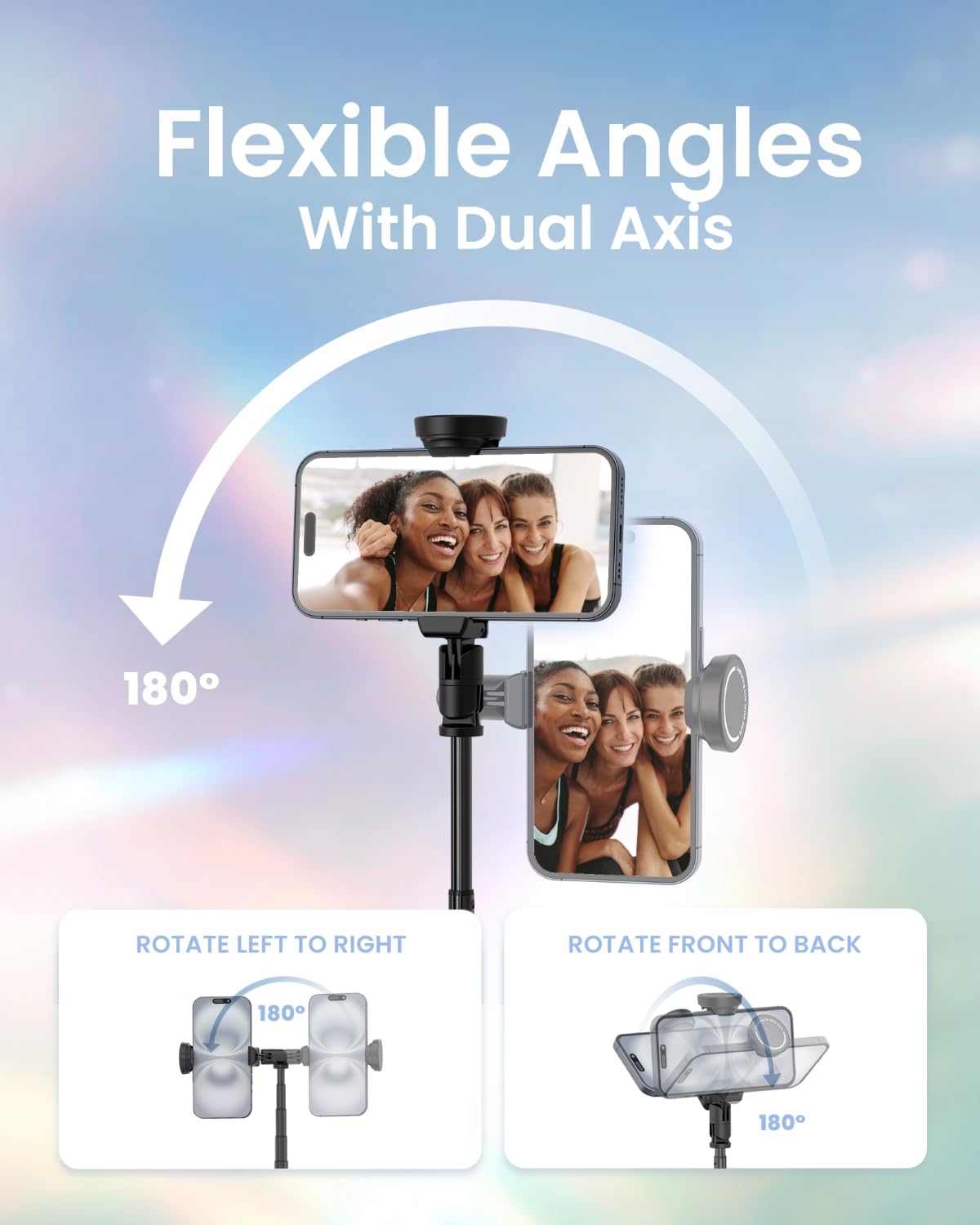 KraftGeek Automatic Tripod for iPhone, 66" Phone Tripod Selfie Stick for Cell Phone, Tripod Stand with Remote for Video Recording, Black 5