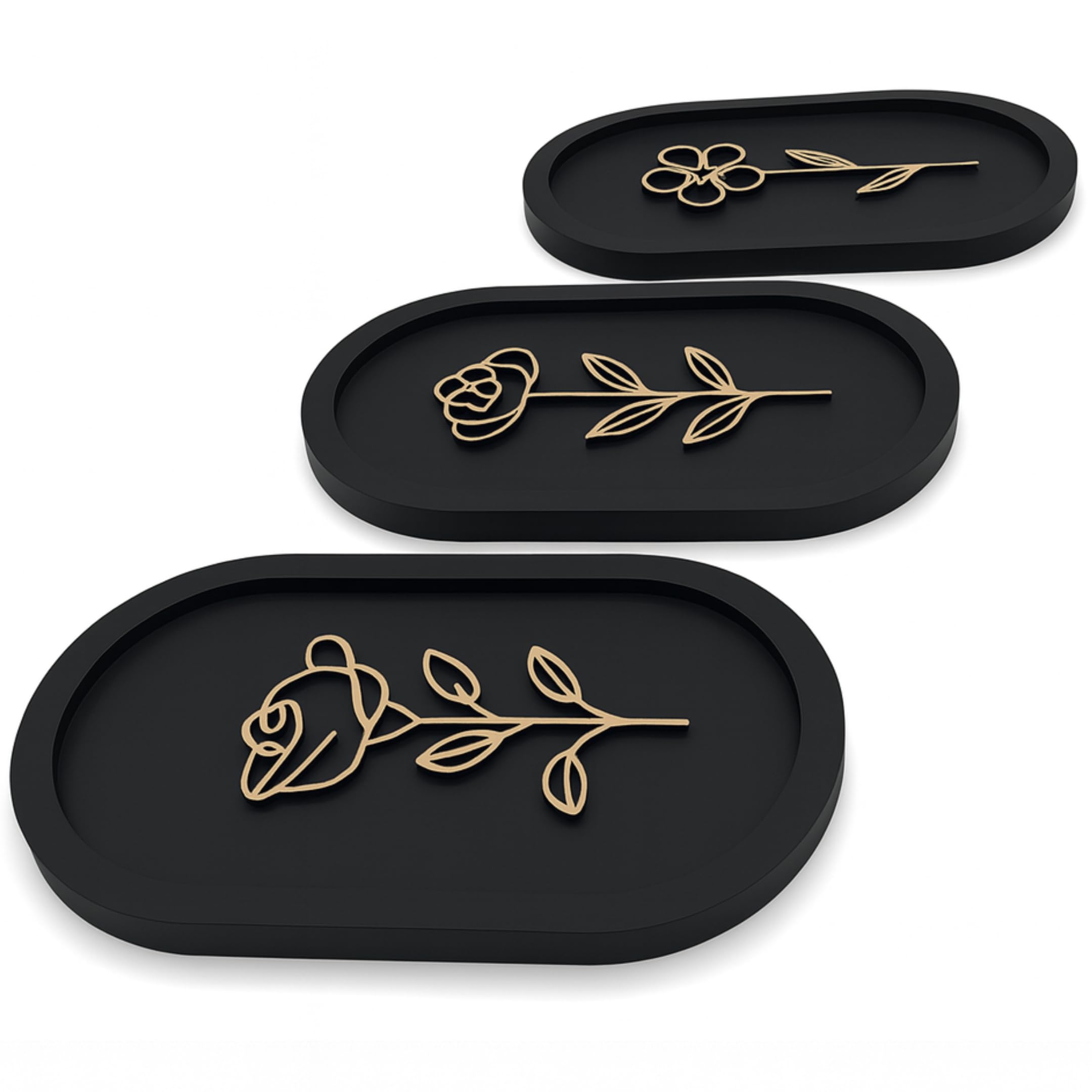 7 Decore 3 Piece Wooden Floral Wall Art Set | Modern Wall Decor for Living Room, Bedroom & Office | Elegant Home Decoration Panels | Contemporary Wall Hanging Frames 5