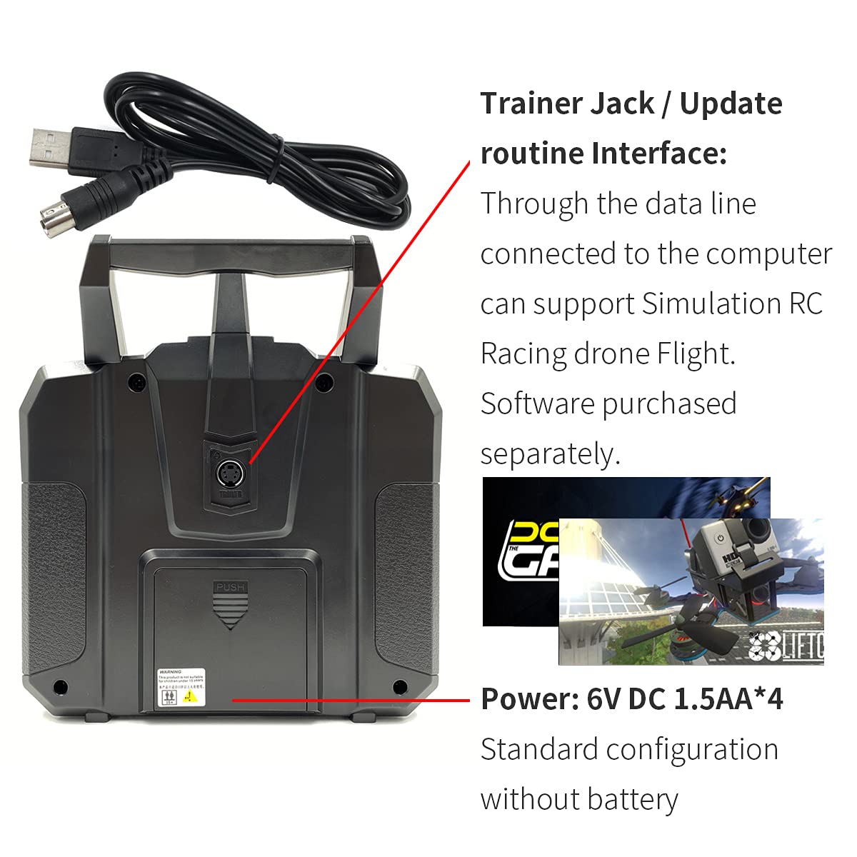 FLYSKY FS-i6X 10CH 2.4GHz RC Transmitter Controller with iA6B Receiver Upgrade Cable for RC Boat Racing Drone 5