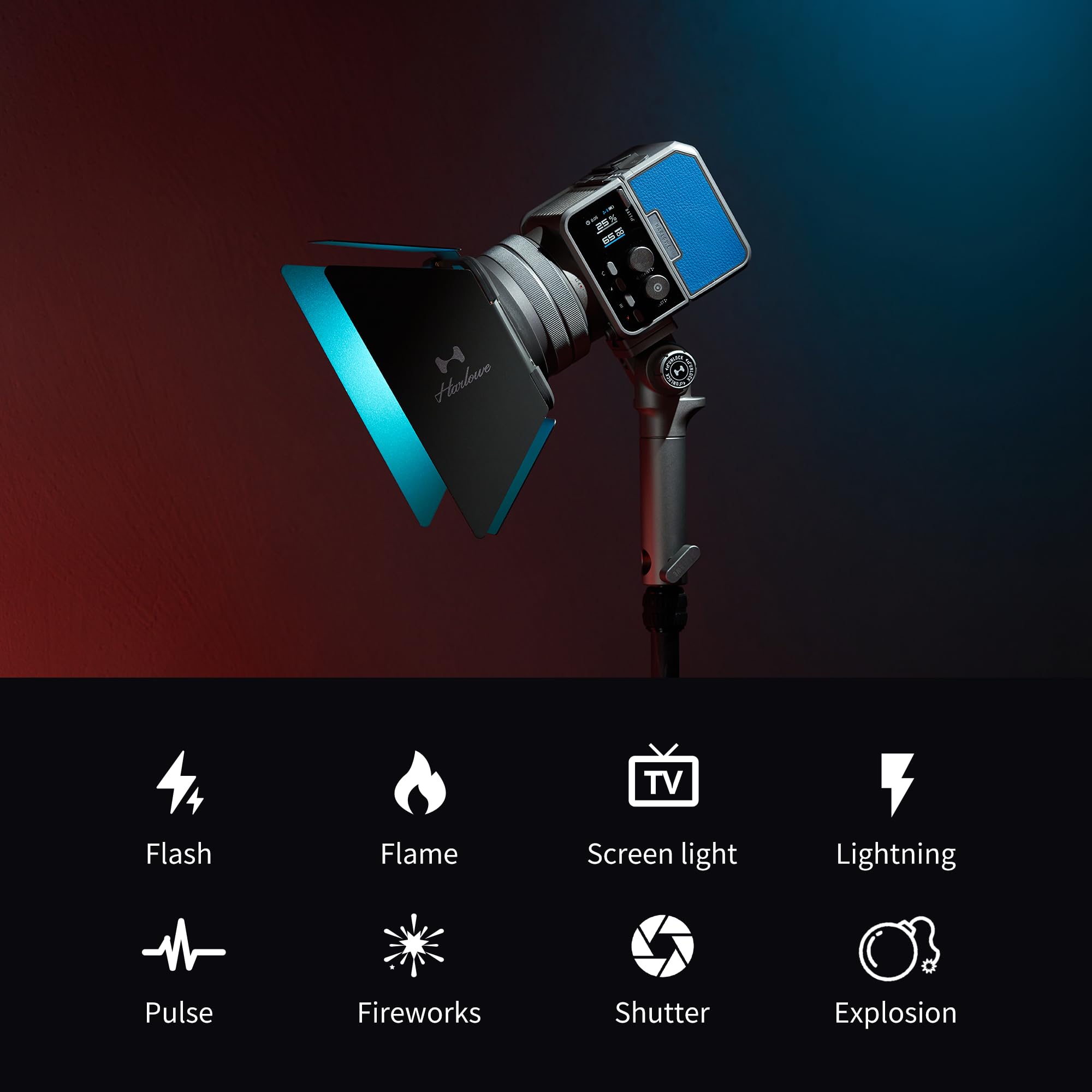 Harlowe Mini Max-X 40W Bi-Color COB LED Light Kit | IP54 Weatherproof On-Location Lighting with 99Wh Battery, Magnetic Modifiers, 96+ CRI/TLCI 2700K-6500K 4