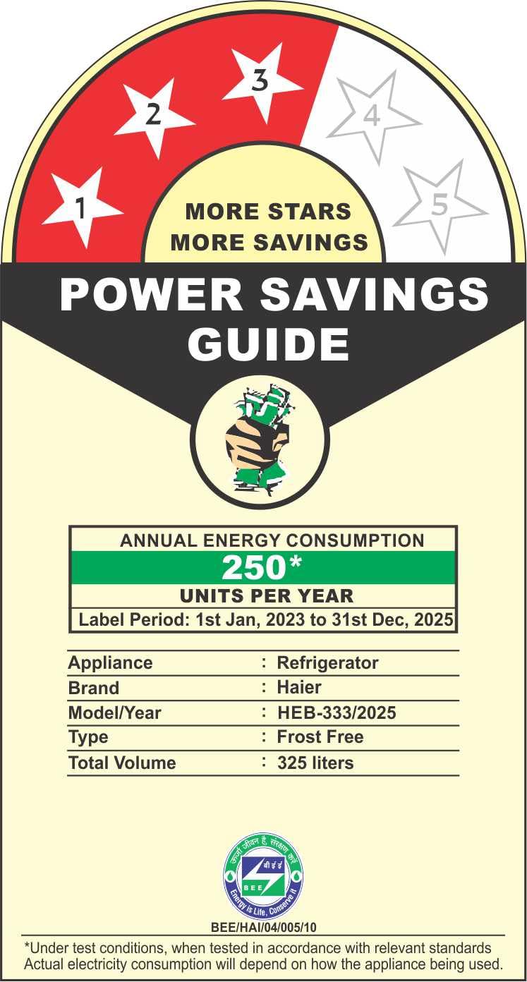 Haier 325 L 3 Star Frost Free Bottom Mount Double Door Refrigerator|Convertible 14-in-1|Jhukna Mat-Bottom Freezer|Digital Display Panel|Triple Inverter|Twist Ice Maker (HEB-333GB-P, Graphite Black) 6