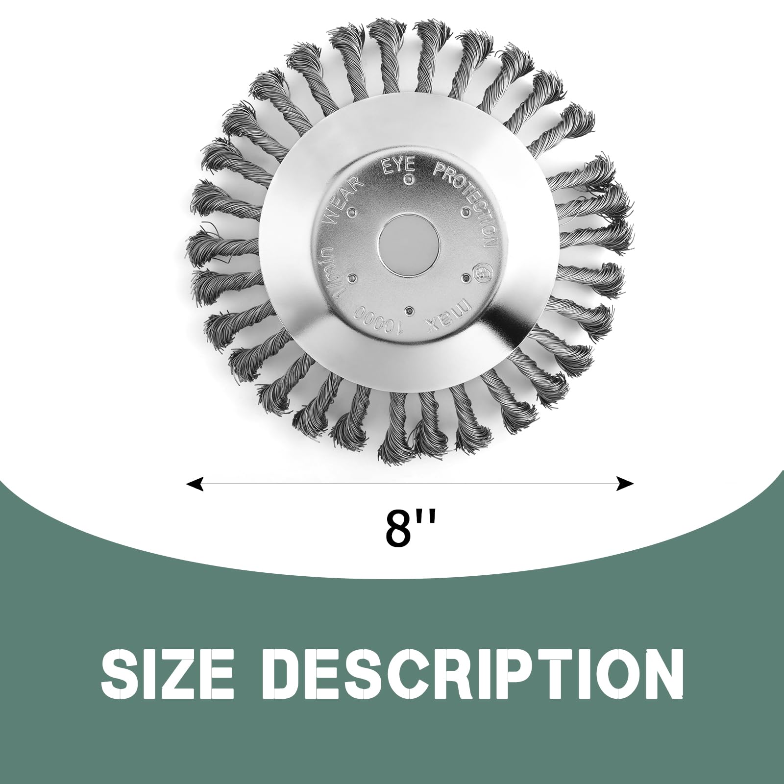 CHANGE MOORE 8 Inch Steel Wire Rotary Weed Brush Cutter Trimmer Head Weed Eater Cutter Blade with Universal Adapter Kits for String Trimmer Gardening Lawnmower Moss Grass Rust Removal Style B 6
