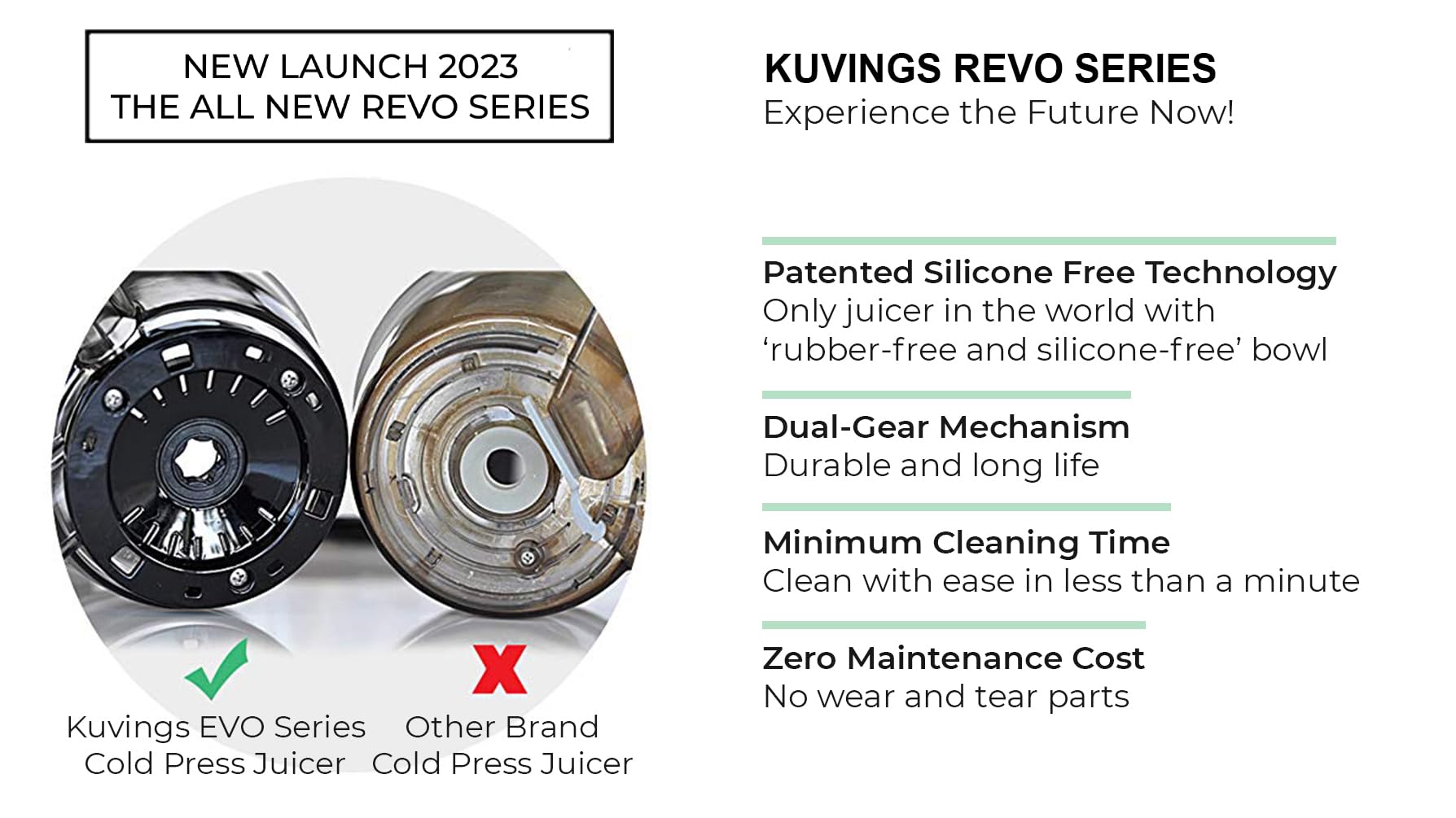 Kuvings Newly Launched REVO Series Professional Cold Press Whole Slow Juicer, World's First Juicer with Patented Automatic-Cutting Auger to reduce juicing time (REVO830 Matt Black + Smoothie & Sorbet) 2