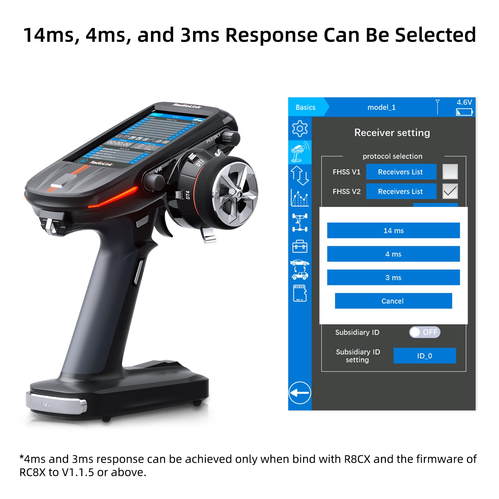 Radiolink 2.4Ghz R8FG V2.1 3ms Latency &R7FG Gyro Receiver with Voltage Telemetry, Waterproof RX for RC Crawler Car Boat Radio Controller RC8X/RC6GS V3/RC4GS V3/RC6GS V2/RC4GS V2/T8FB/T8S 4