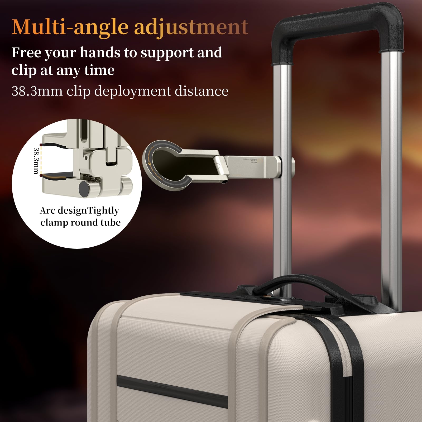 Hualele Magnetic Phone Tripod Stand for Magsafe Accessories - Mini Pocket Cell Phone Stand Strong Quick Mount Phone Holder Travel Essentials for Cell Phone Video Recording Camera Mounts, Silver 5