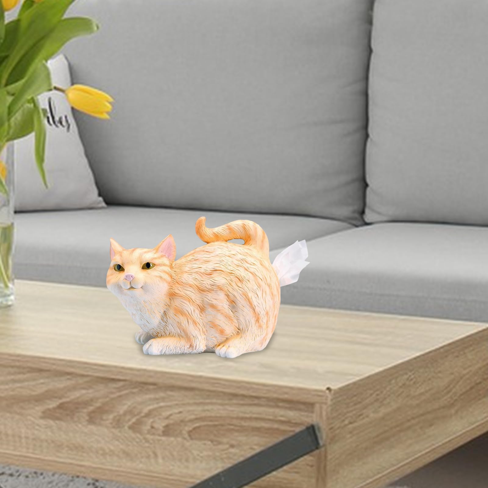 Cat Butt Tissue Box | Humorous Resin Craft Tissue Dispenser Shaped Like a Square Cat, Ideal for Bathroom & Bedroom Decor, Perfect for Cat Lovers 6