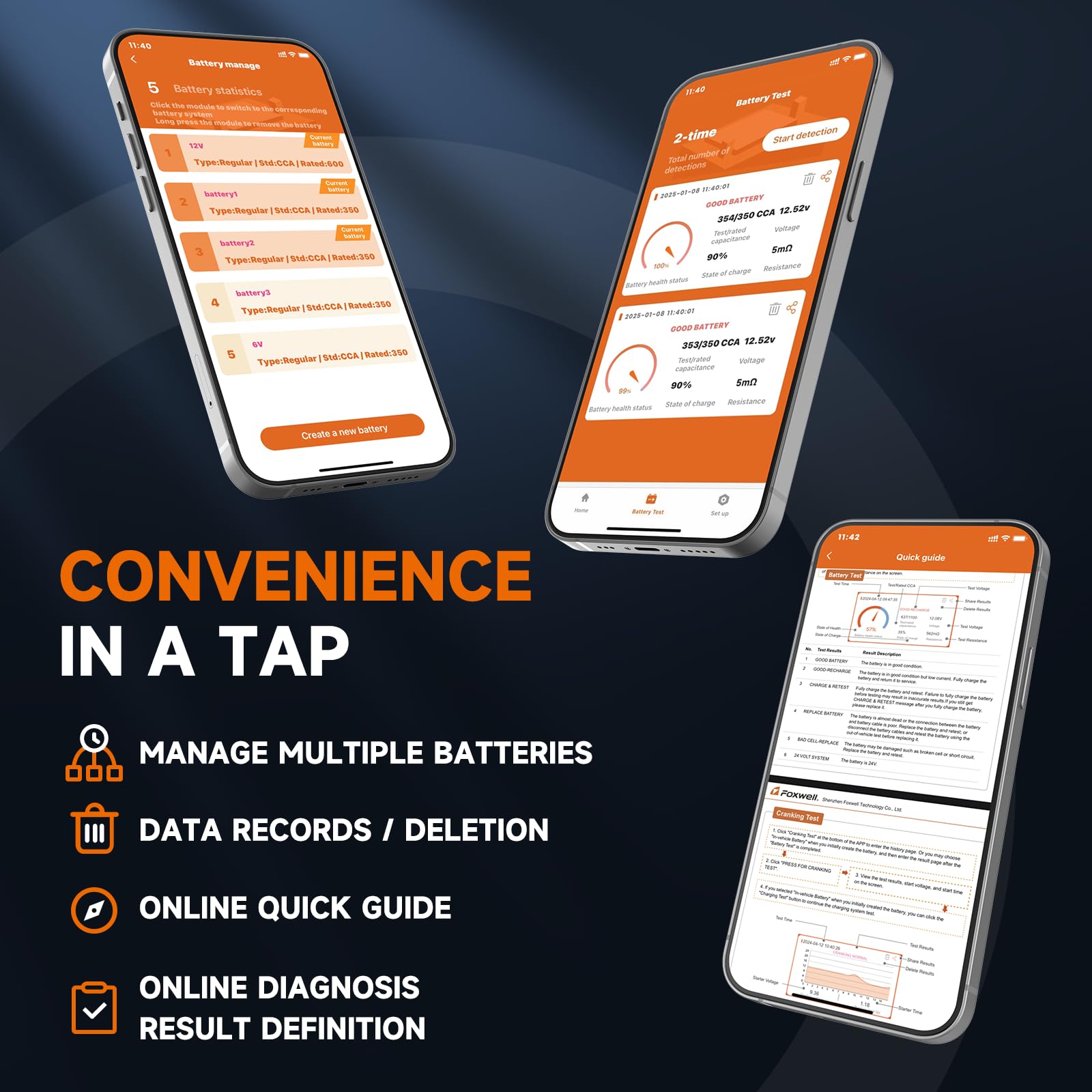 FOXWELL NT726 OBD2 Scanner with FOXWELL BT60 6V 12V Car Battery Tester 5