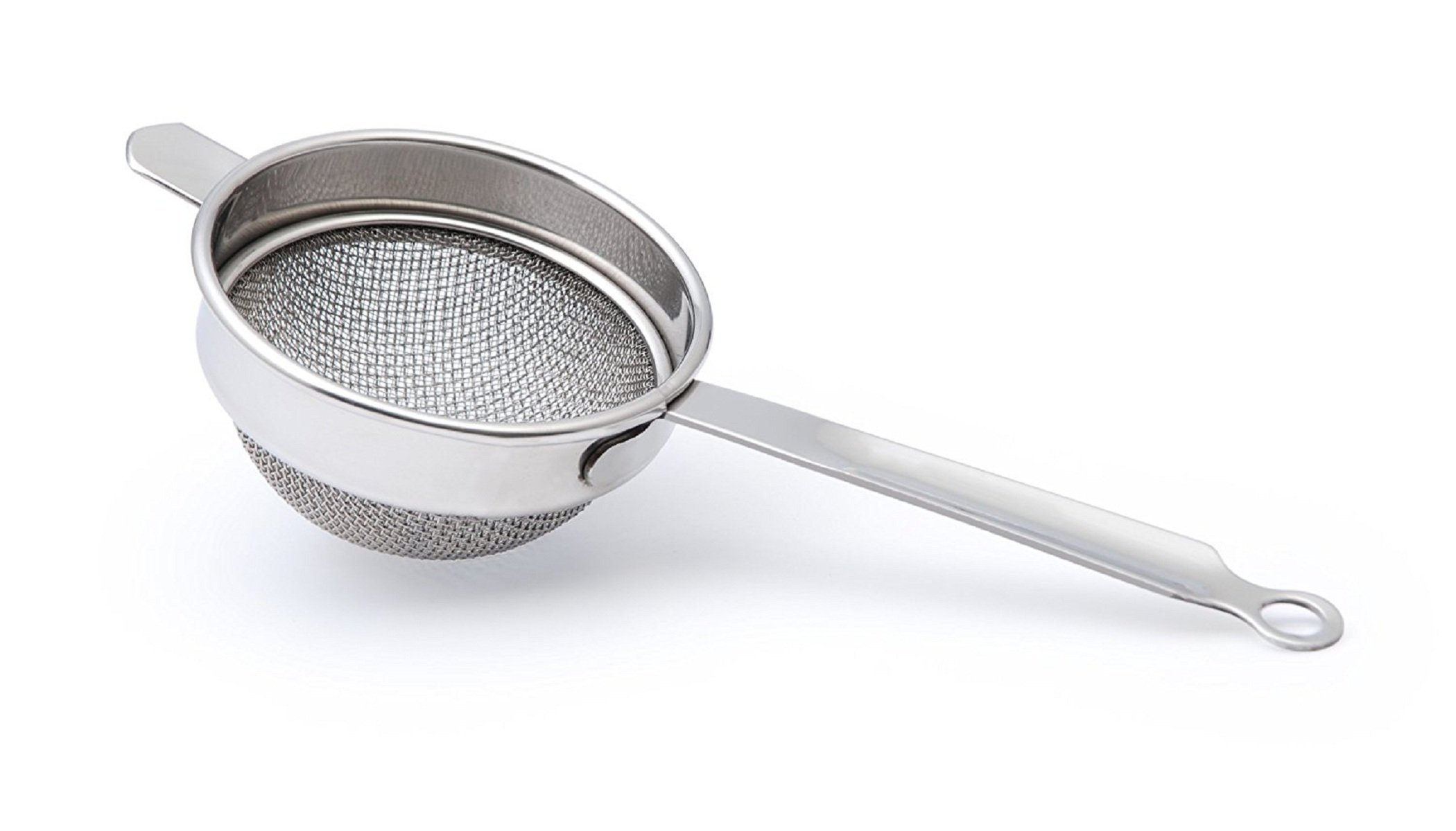 Kuber Industries Stainless Steel Double Mesh Tea Strainer Chalni 10 cm Diameter (Silver) (CTKTC01764) 1