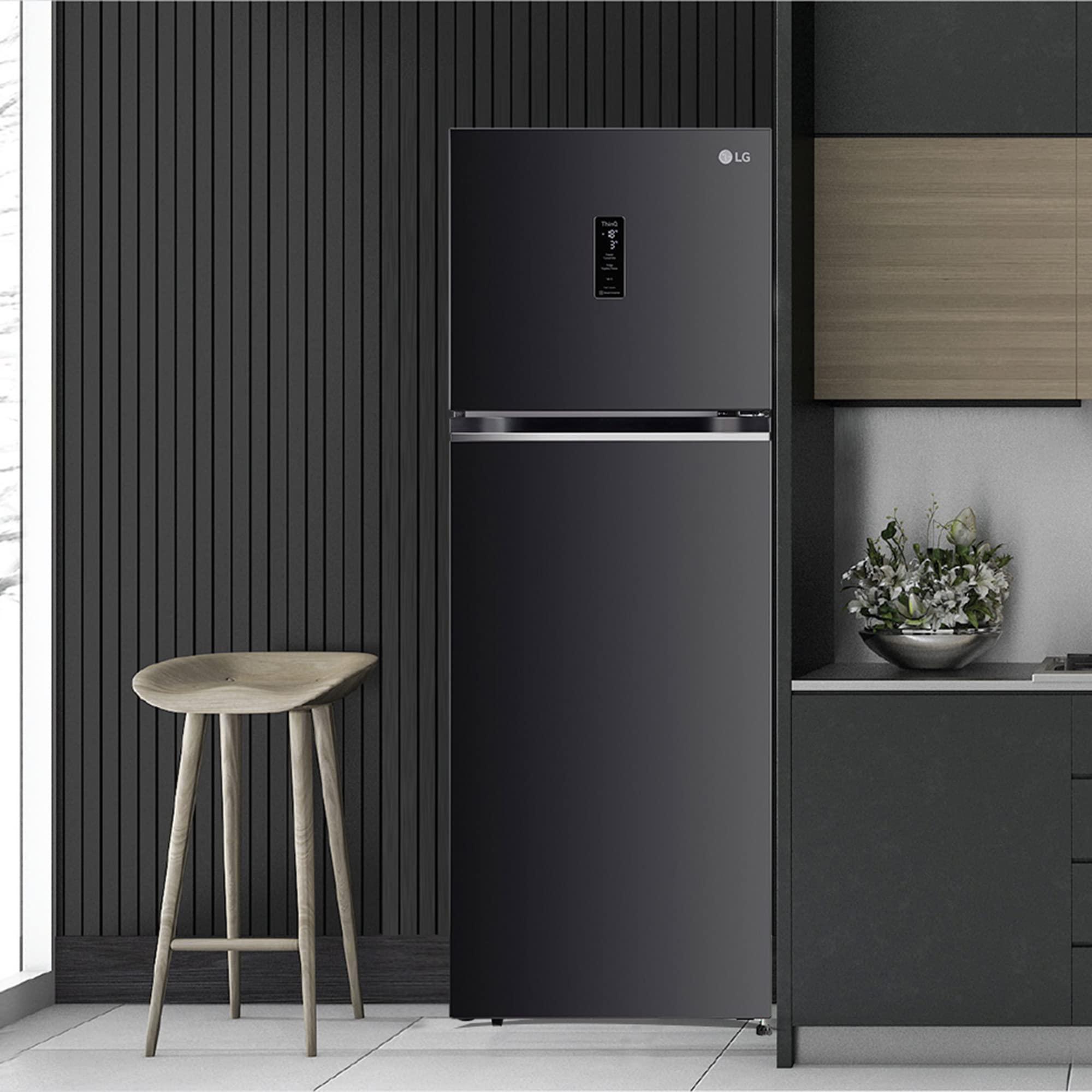 LG 360 L 3 Star Frost-Free Smart Inverter Wi-Fi Double Door Refrigerator (GL-T382VESX, Ebony Sheen, Convertible & Door Cooling+, 2022 Model) 5