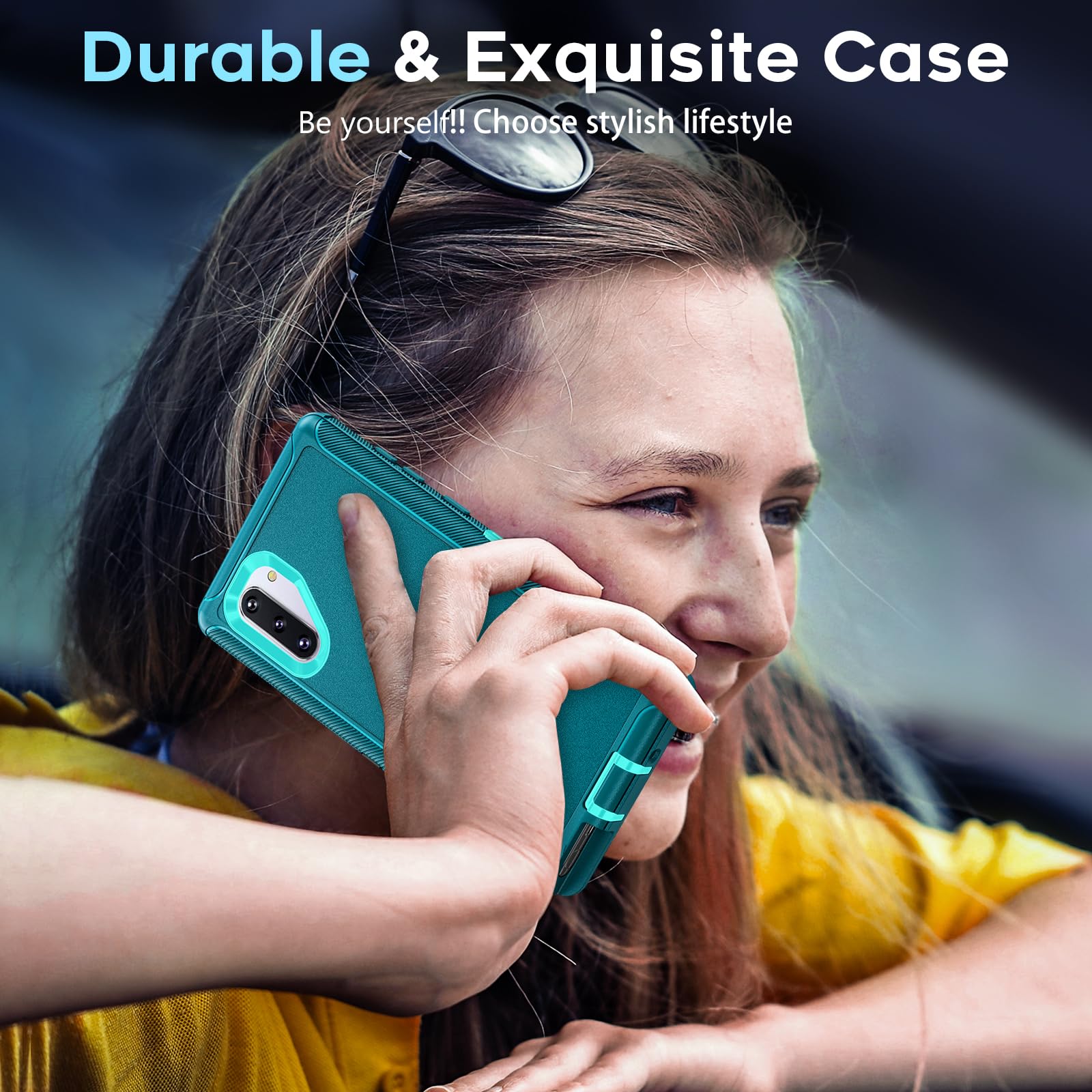 LeYi Compatible for Galaxy Note 10 Case[Not for Plus/+], Upgrade 3-in-1 Full Body Shockproof Rubber Outer Cover Heavy Duty Tough Rugged Dustproof Defender Protection Case for Samsung Note 10 (Teal) 6