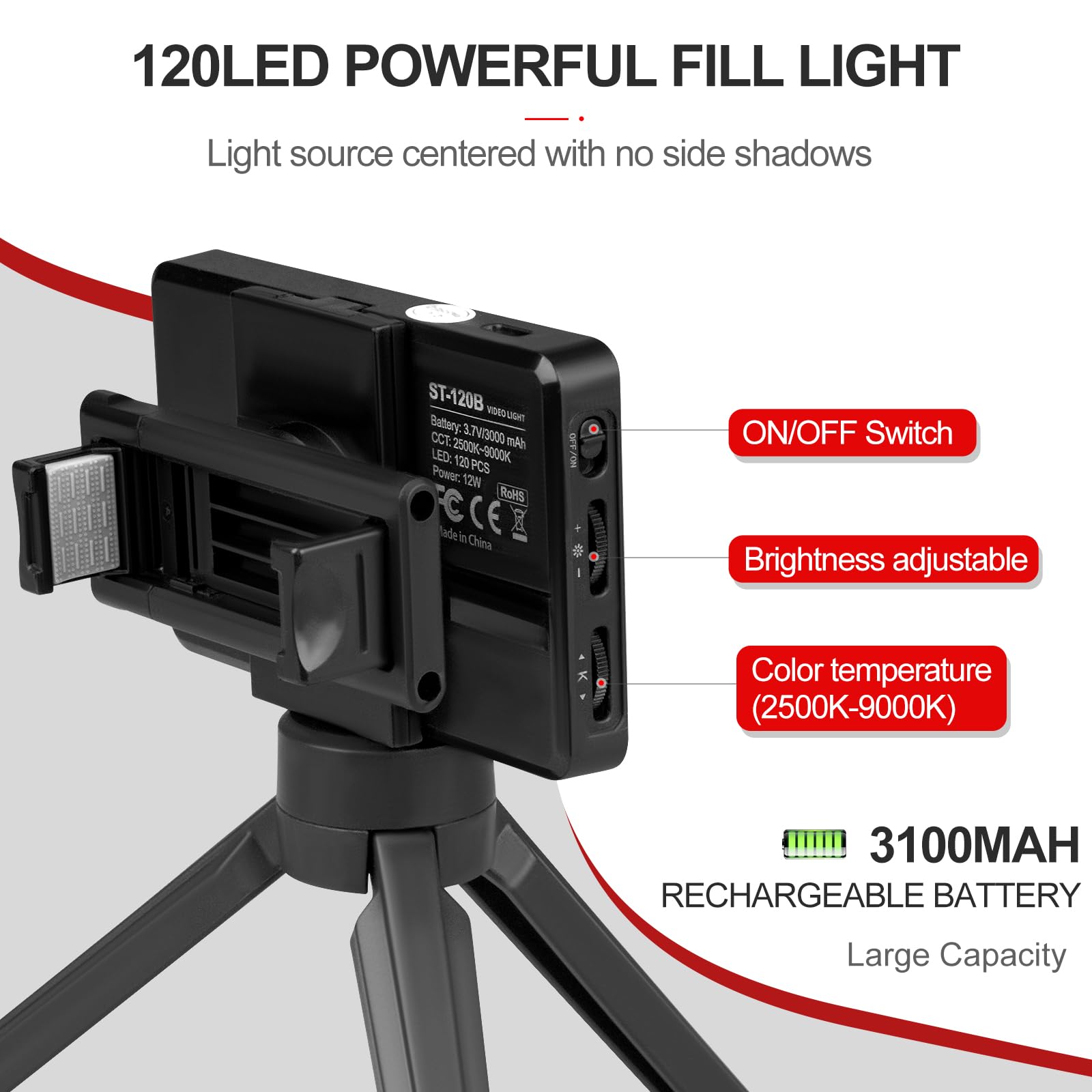 Tattoo Light Kit with 120LED and CPL Filter Lens, Polarized Light for Tattoo, Tattoo Equipment & Supplies, Compatible with iPhone, Tattoo Lighting Lamp Food Photography Remove Glare 4