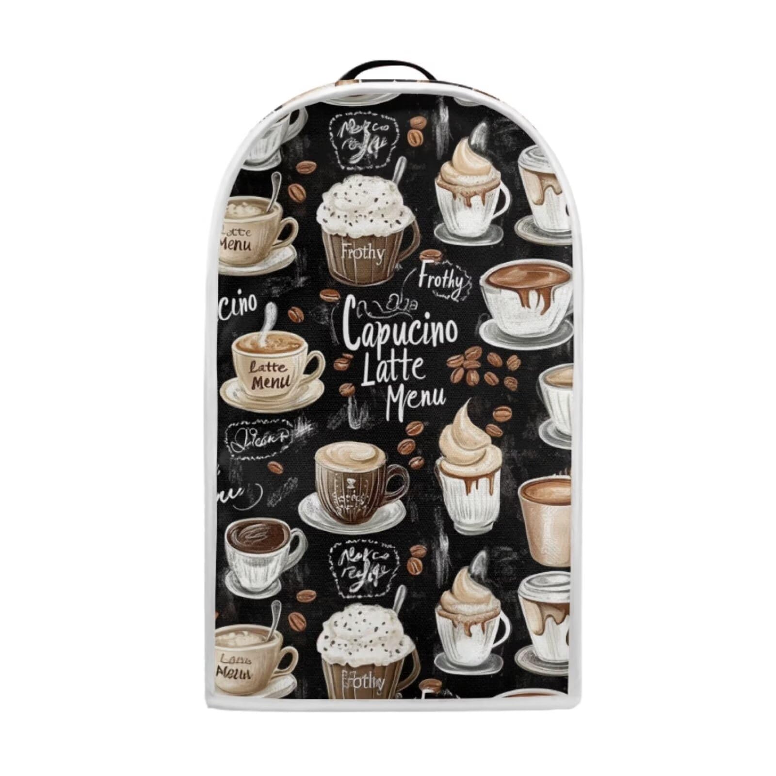 doginthehole Blender Cover with Top Handle Black Coffee Theme Dustproof Coffee & Juicer Maker Food Processor Protector Cover Small Kitchen Appliance Dust Cover for Kitchen Decor 1