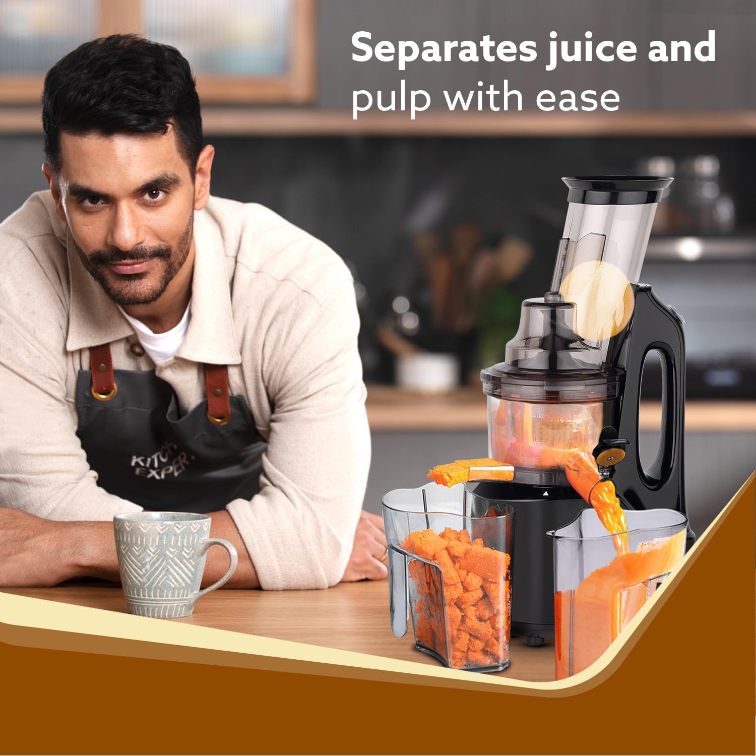 AGARO Royal Slow Juicer, Professional Cold Press Whole Slow Juicer, 240 Watts Power Motor, 120 Minutes Long Usage, 3 Strainers, All-in-1 Fruit & Vegetable Juicer, Black 4