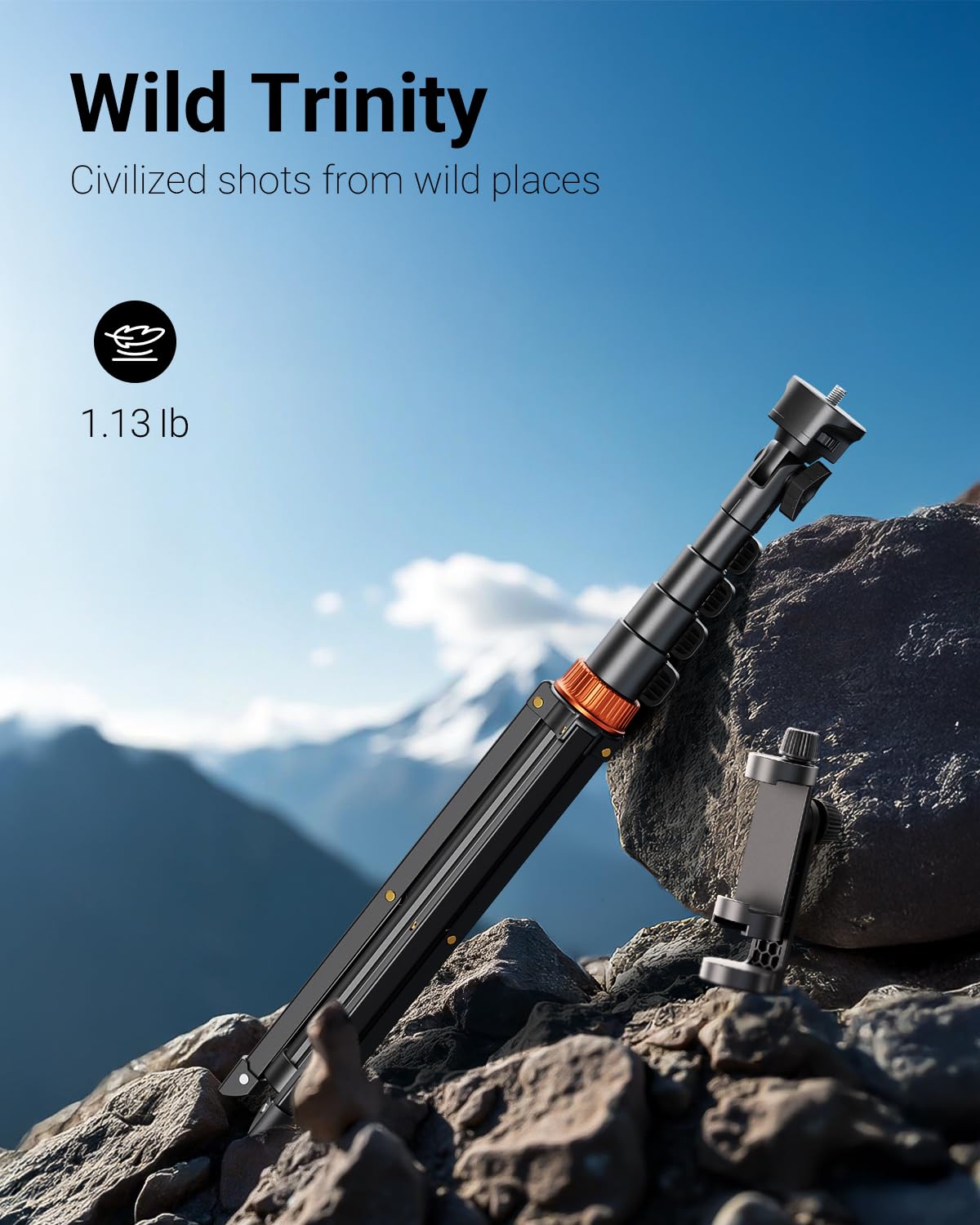 VIMOSE 66" Phone Tripod, Tripod for iPhone with Remote & Phone Stand, Extendable Cell Phone Tripod for Video Recording, Ultimate Tripod & Monopod Accessories for iPhone/Android, Clamp Mount 6