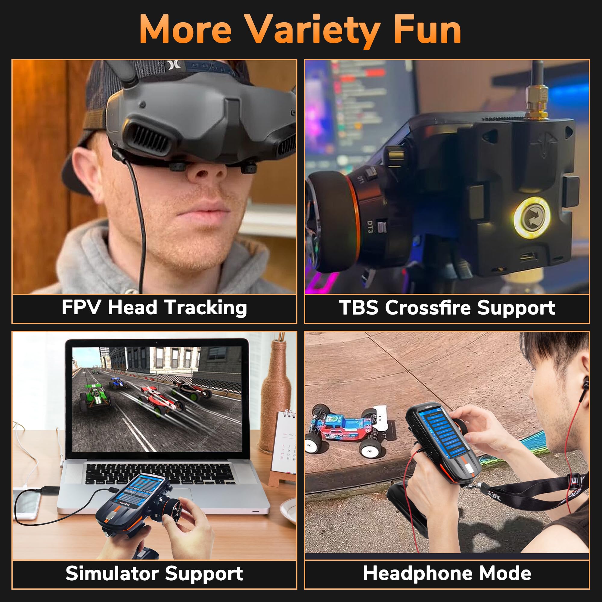 ATA HOBBY Radiolink RC8X 8CH RC Transmitter and Newest v2.1 R8FG&2pcs R4FGM v2.1Gyro Receivers, 4.3" Full Color IPS Touch Screen, 600m Long Range, 200 Models for RC Crawler Drifting Cars Boats 5