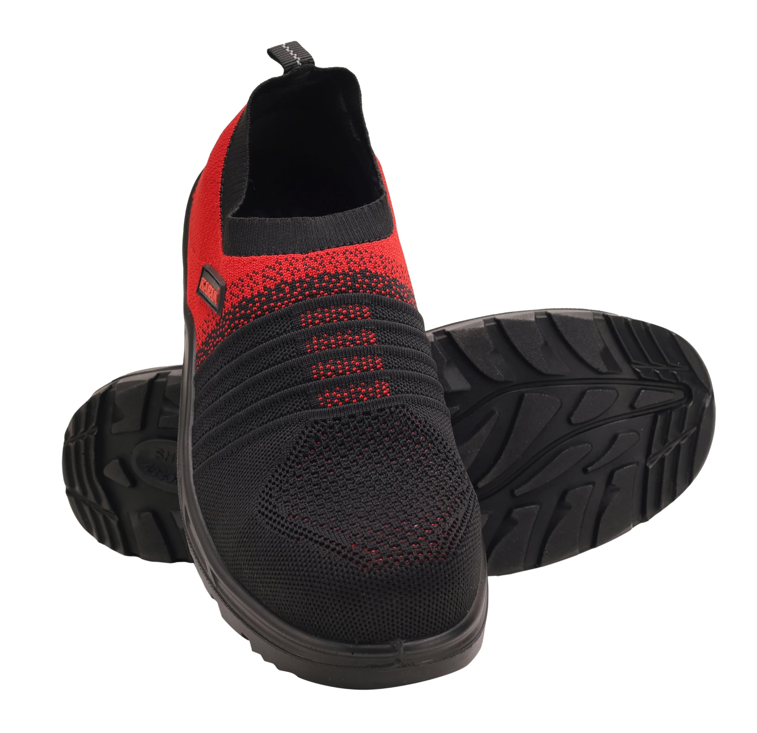 KARAM Flytex FS202 Safety Shoes for Men | Sporty Design, Lightweight with Single Density | Antistatic, Antislip, Oil & Heat Resistant with Fiber Toe | Red & Black | Size-07 3