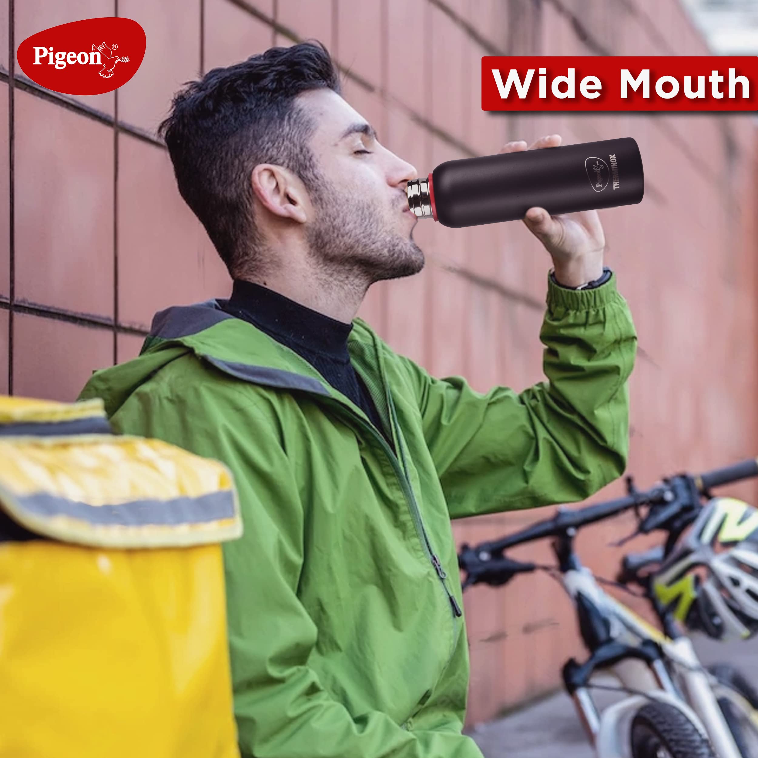 Pigeon by Stovekraft Croma Galaxy Stainless Steel Double Walled Leak Proof Thermos Water Bottle with Copper Coating Inside for Better Hot and Cold Retention 800 ml (Black) (1 Year Warranty) 5