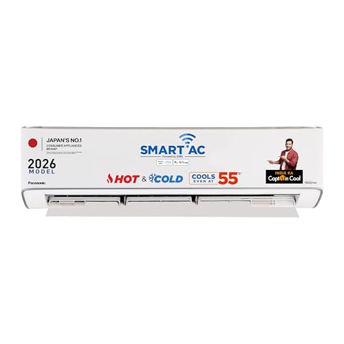 Panasonic 1.5 Ton 3 Star New Star Rated Hot & Cold Wi-Fi Inverter Smart Split AC (Matter/MirAIe, AI, -10~55°C Oper., Copper Condenser, 8in1 Convertible, 4-Way, PM 0.1 Filter, CS/CU-EZ18CKYXFM,White)
