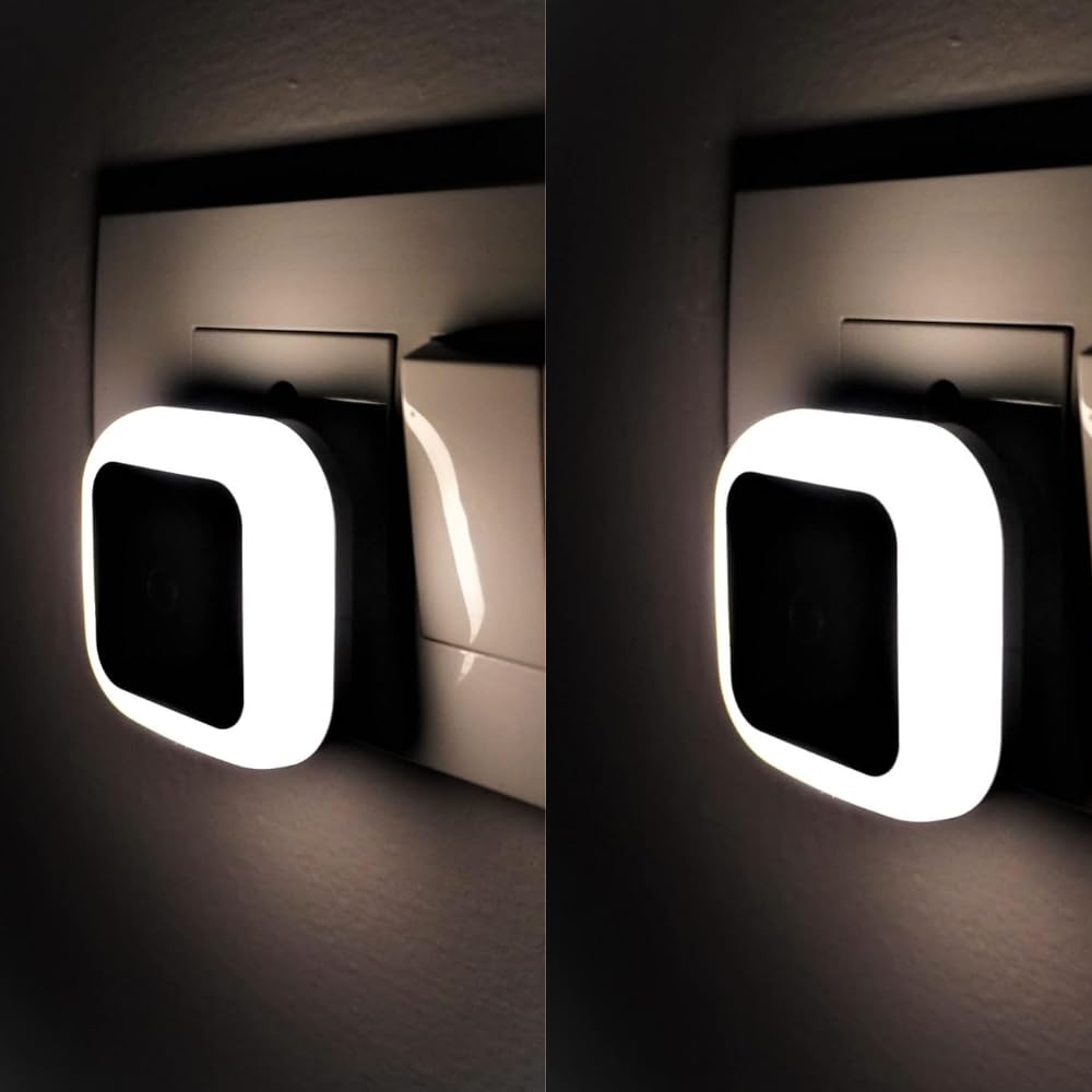 HOARD Smart Night Lamp for Bedroom Bed Side Dim Light (Pack of 2) | Smart Automatic On/Off Dim Led Lights | Energy Saving 0.5W Lamp for Hallway, Stairs, Kitchen & Bathroom