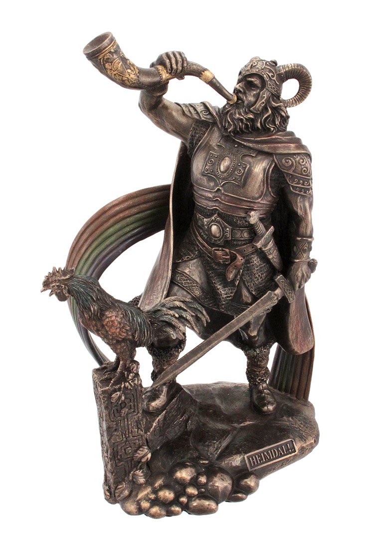 Veronese Design Heimdall, The Guardian of The Bifrost Bronze Finished Statue - Norse God Mythology - 10.25 Inches Tall - with Exquisite Detail and Hand-Painted Accents